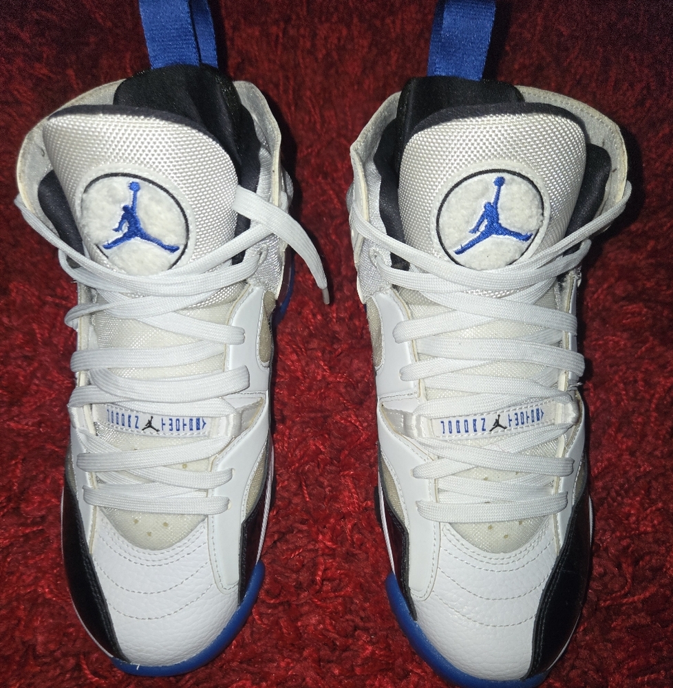Jordans Boys White & Blue Sneakers